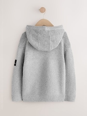 Grey Twist Utility Knitted Hoodie (3-16yrs) - Image 2 of 4