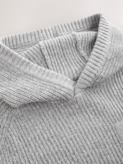 Grey Twist Utility Knitted Hoodie (3-16yrs) - Image 3 of 4