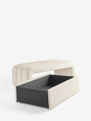 Casual Boucle Light Natural Stella Storage Drawer Coffee Table - Image 9 of 11