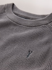 Charcoal Mid With Stag Cotton Crew Neck Knitted Jumper (3-16yrs) - Image 3 of 4