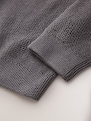 Charcoal Mid With Stag Cotton Crew Neck Knitted Jumper (3-16yrs) - Image 4 of 4