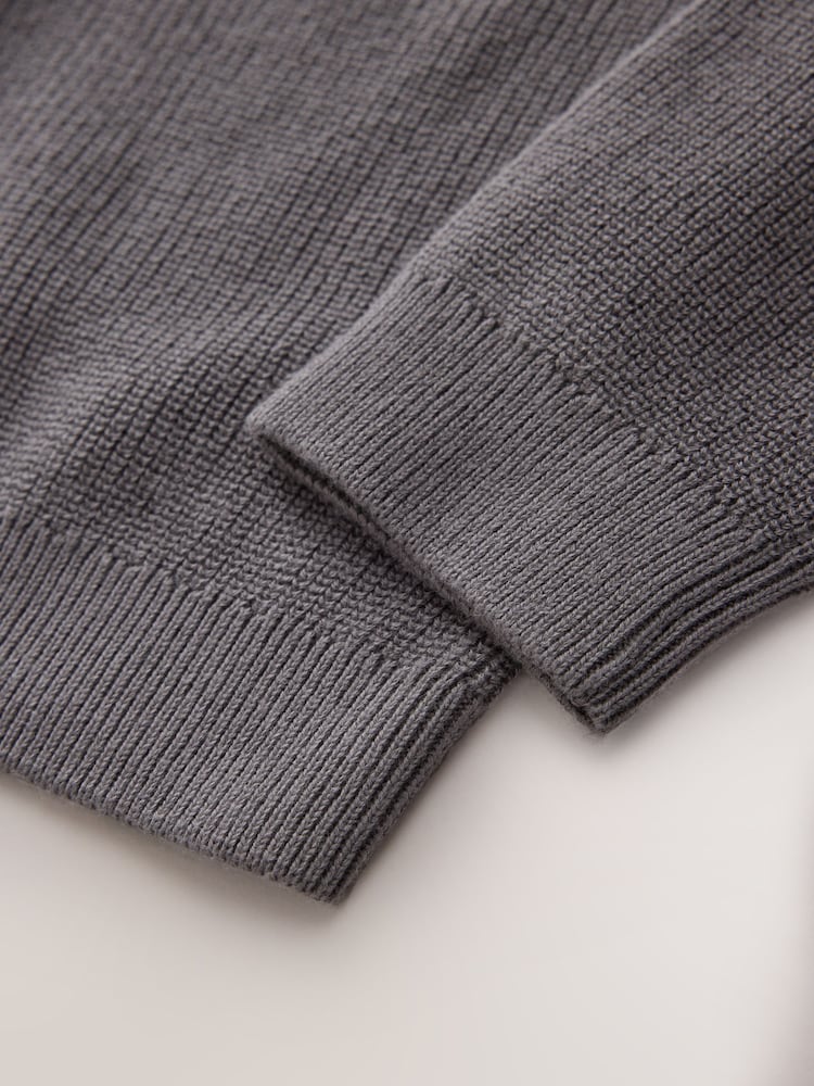 Charcoal Mid With Stag Cotton Crew Neck Knitted Jumper (3-16yrs) - Image 4 of 4 Charcoal Mid With Stag Cotton Crew Neck Knitted Jumper (3-16yrs) - Image 4 of 4