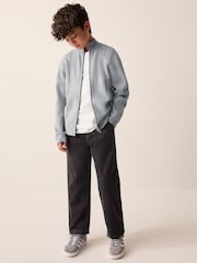 Grey Funnel Neck Zip Through Cardigan (3-16yrs) - Image 1 of 5