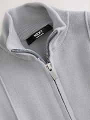 Grey Funnel Neck Zip Through Cardigan (3-16yrs) - Image 4 of 5