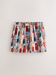 Orange Scenic Print Textured Swim Shorts - Image 6 of 9