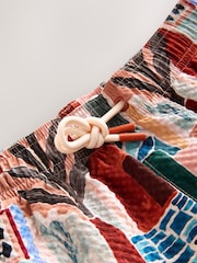 Orange Scenic Print Textured Swim Shorts - Image 7 of 9