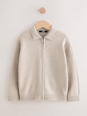 Neutral Zip Through Cardigan (3-16yrs) - Image 1 of 3