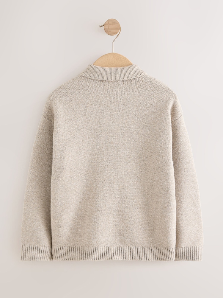 Neutral Zip Through Cardigan (3-16yrs) - Image 2 of 3