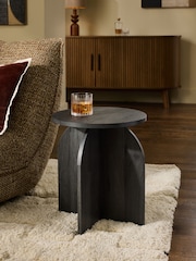 Black Bronx Oak Effect Side Table - Image 1 of 4