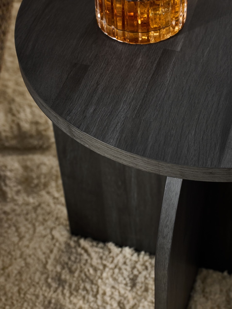 Black Bronx Oak Effect Side Table - Image 2 of 4