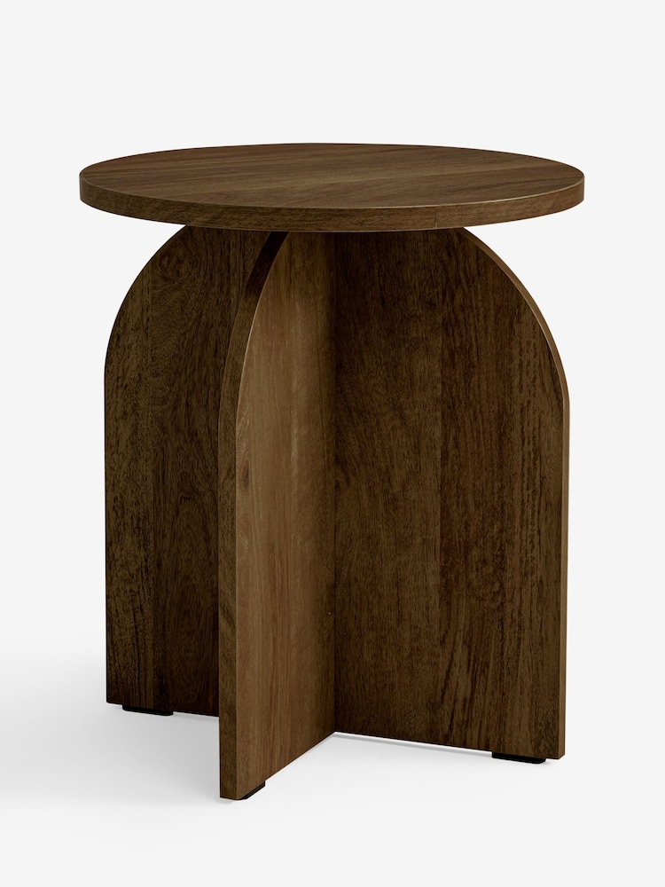 Dark Natural Oswin Oak Effect Side Table - Image 1 of 3 Dark Natural Oswin Oak Effect Side Table - Image 1 of 3