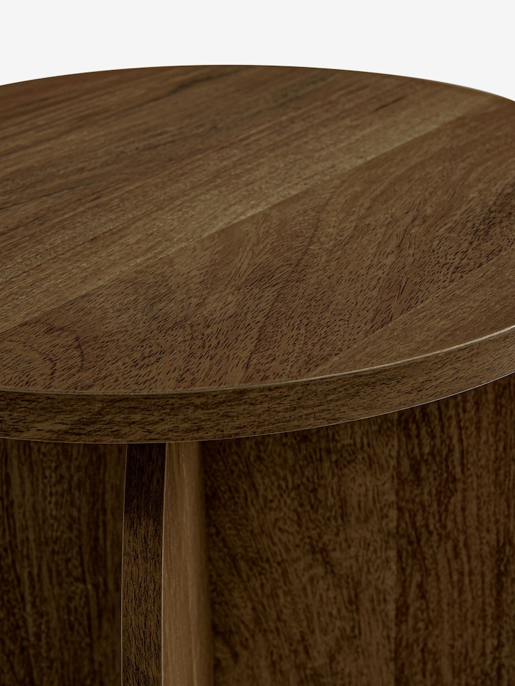 Dark Natural Oswin Oak Effect Side Table - Image 2 of 3 Dark Natural Oswin Oak Effect Side Table - Image 2 of 3