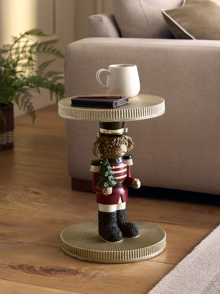Gold Hamish Nutcracker Resin Side Table - Image 1 of 4 Gold Hamish Nutcracker Resin Side Table - Image 1 of 4