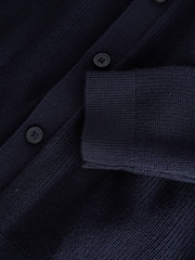 Navy Button Through Knitted Polo Shirt (3-16yrs) - Image 4 of 4
