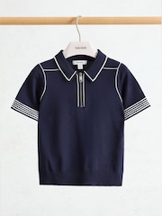 Reiss Navy Whorlton Polo Shirt - Image 1 of 3