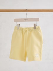 Reiss Yellow Levin 3-9 yrs Monogram Embroidered Cotton Shorts - Image 2 of 3