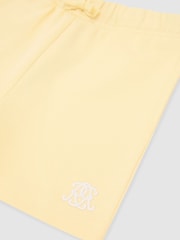 Reiss Yellow Levin 3-9 yrs Monogram Embroidered Cotton Shorts - Image 3 of 3