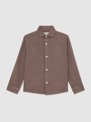 Reiss Espresso Brown Holiday Shirt - Image 1 of 3