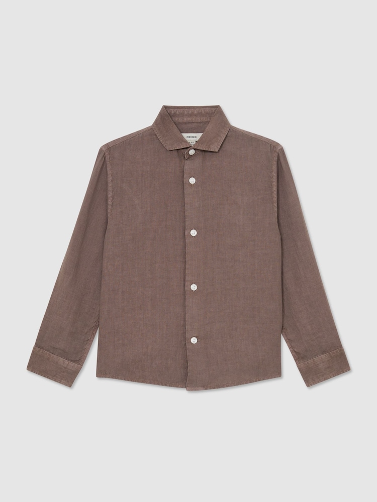 Reiss Espresso Brown Holiday Shirt - Image 1 of 3