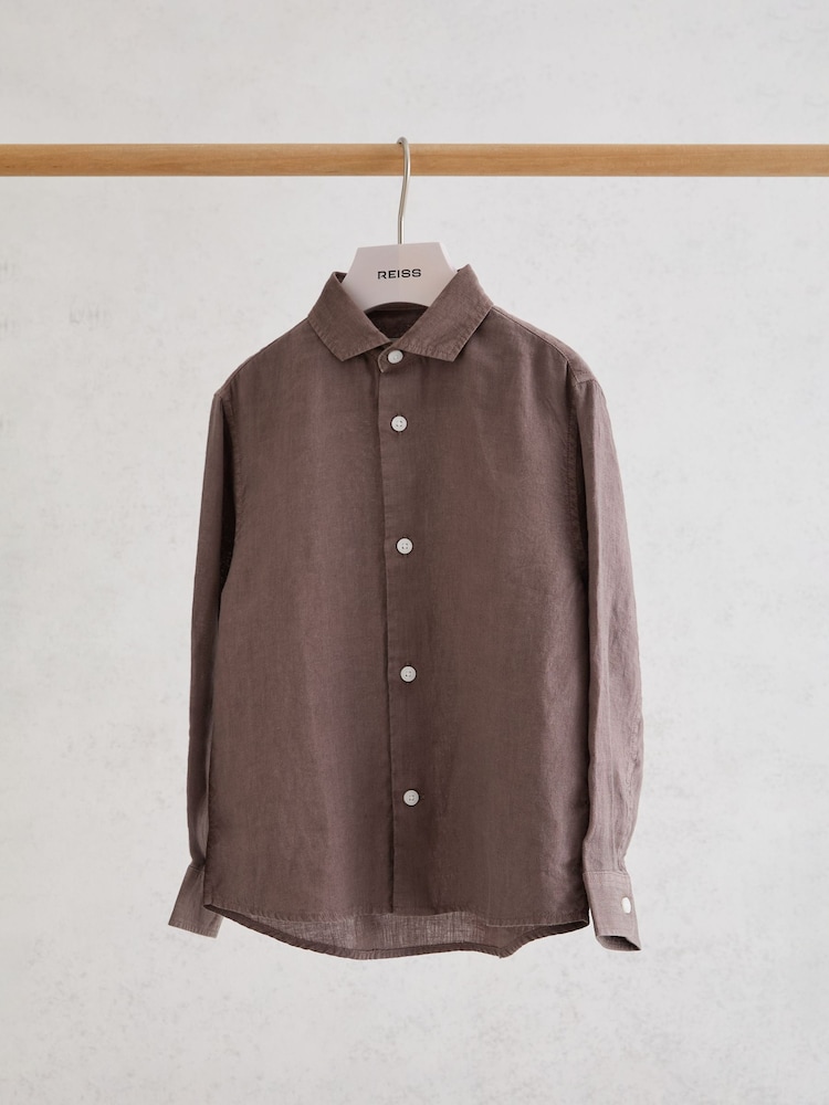 Reiss Espresso Brown Holiday Shirt - Image 2 of 3