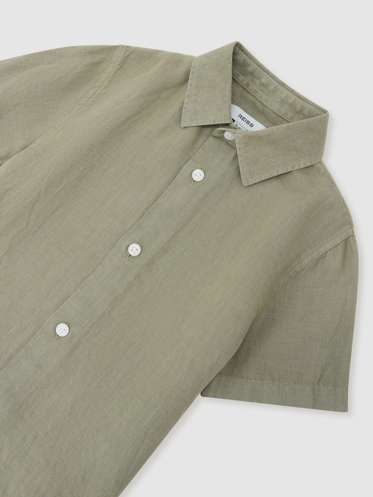 Reiss Thyme Green Holiday Shirt - Image 3 of 3