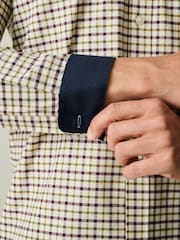 Ecru Stretch Oxford Check Long Sleeve Shirt - Image 3 of 5