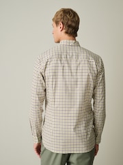 Ecru Stretch Oxford Check Long Sleeve Shirt - Image 5 of 5