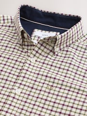 Ecru Stretch Oxford Check Long Sleeve Shirt - Image 7 of 8