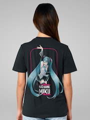 All + Every Black CV01 Hatsune Miku Vocal Software Anime Back Print T-Shirt - Image 2 of 3