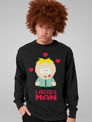 All + Every Black Butters Stotch 8 Bit Ladies Man Valentine's Day Sweatshirt - Image 2 of 3