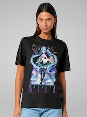 All + Every Black Hatsune Miku Anime Mascot Vocal Software T-Shirt - Image 1 of 1