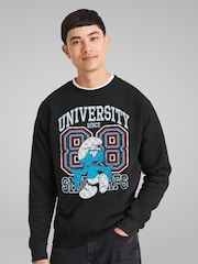 All + Every Black The Smurfs University College Sports Sweatshirt - Image 1 of 3