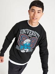 All + Every Black The Smurfs University College Sports Sweatshirt - Image 2 of 3