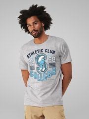 All + Every Grey The Smurfs Athletic Club College Sports T-Shirt - Image 1 of 3