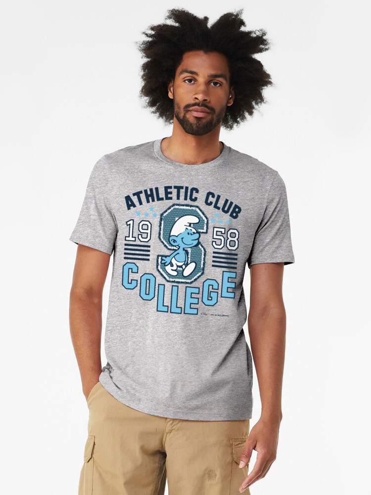 All + Every Grey The Smurfs Athletic Club College Sports T-Shirt - Image 2 of 3