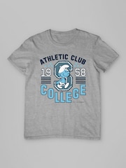 All + Every Grey The Smurfs Athletic Club College Sports T-Shirt - Image 3 of 3