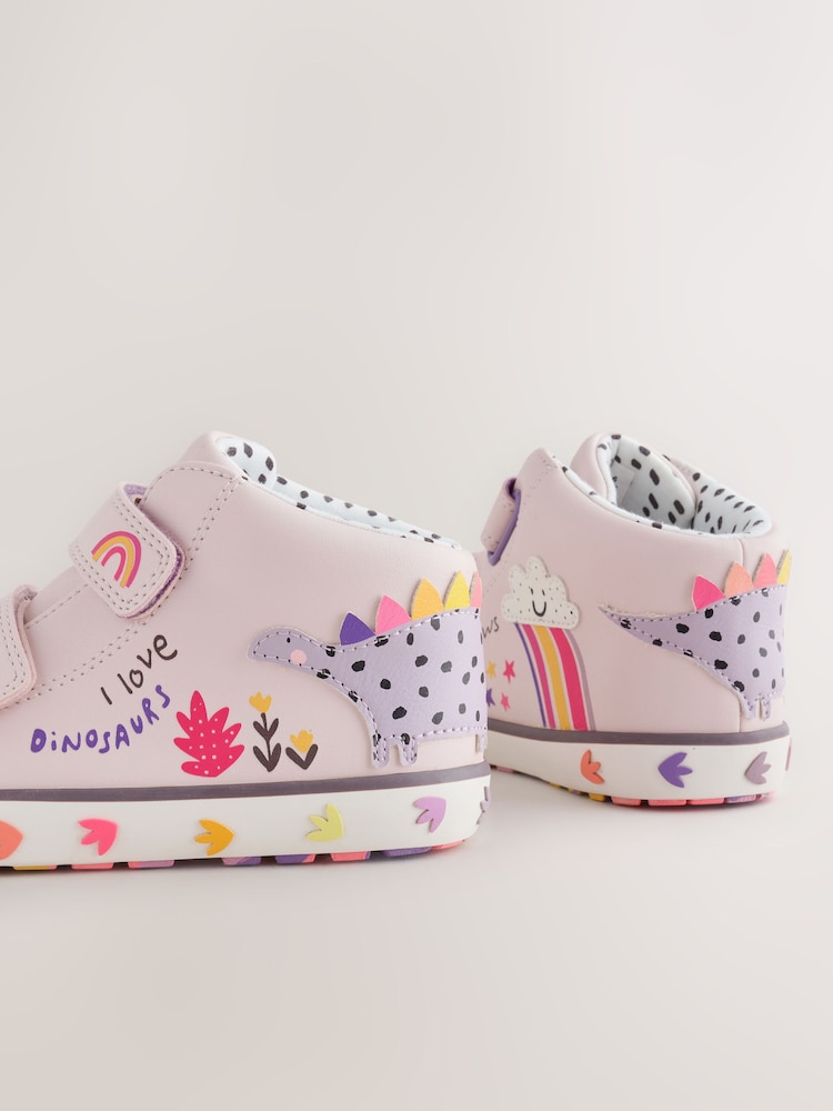 Flieder-Violett, Dinosaurier - Hoher Sneaker mit Klettverschluss - Bild 5 von 5