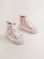 Pink Rainbow Standard Fit (F) High Top Trainers - Image 1 of 5