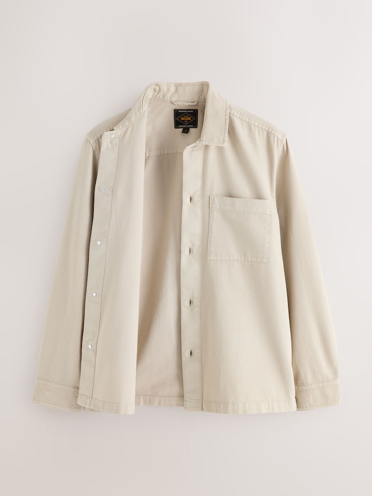 Ecru Pocket Canvas Shacket - Image 2 of 5