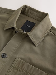 Khaki Green Chore Canvas Shacket - Image 10 of 12