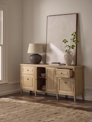 Mid Natural Moreton Oak Veneer Large Sideboard - Image 3 of 9