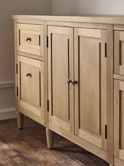 Mid Natural Moreton Oak Veneer Large Sideboard - Image 5 of 9