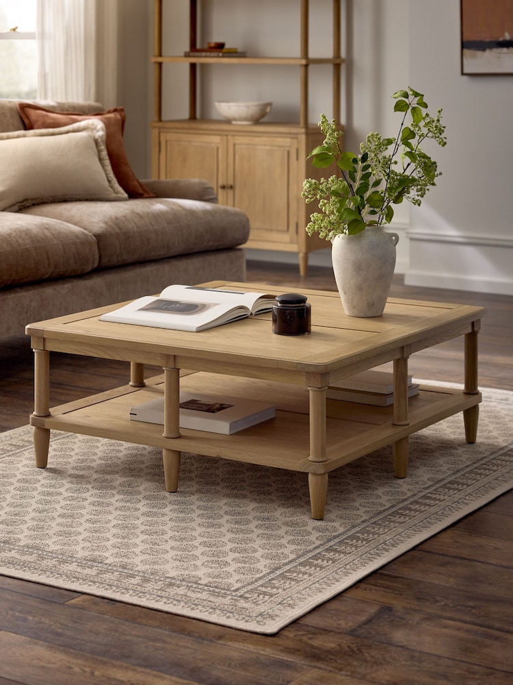 Mid Natural Moreton Oak Veneer Large Coffee Table - Image 2 of 6 Mid Natural Moreton Oak Veneer Large Coffee Table - Image 2 of 6