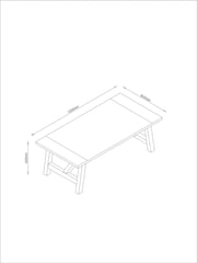 Mid Natural Moreton Oak Veneer Large Coffee Table - Image 4 of 6