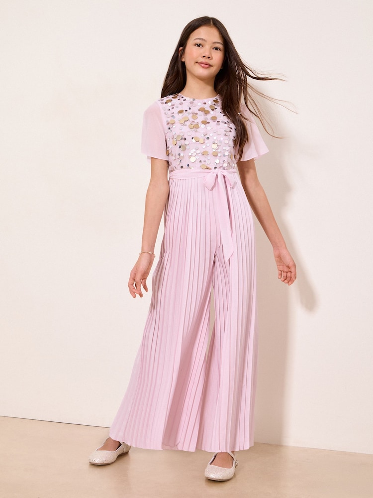 Lipsy Sequin Pleated Occasion Jumpsuit (7-16yrs) - Imagen 1 de 4