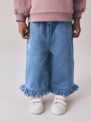 Denim Frill Hem Wide Leg Jeans (3mths-7yrs) - Image 1 of 8
