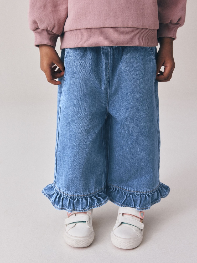 Denim Frill Hem Wide Leg Jeans (3mths-7yrs) - Image 1 of 8