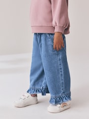 Denim Frill Hem Wide Leg Jeans (3mths-7yrs) - Image 3 of 8