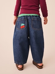 Rainbow Cherry Crochet Embroidered Barrel Jeans (3mths-7yrs) - Image 3 of 8