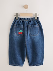 Rainbow Cherry Crochet Embroidered Barrel Jeans (3mths-7yrs) - Image 6 of 8